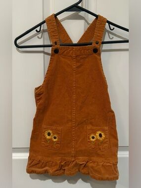 NWOT - Gymboree Rust Corduroy Sunflower Pinafore Overalls